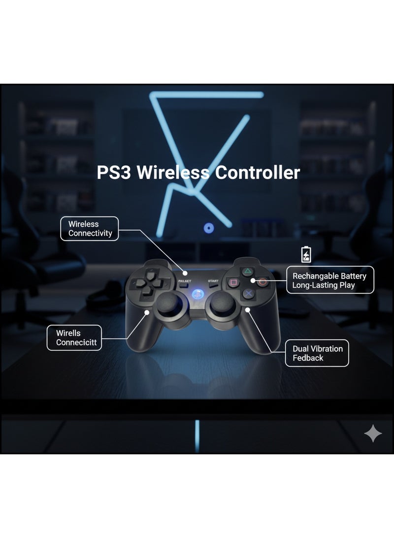 تيسو يد تحكم لاسلكية TESO لجهاز بلايستيشن 3 (PS3) – ذراع ألعاب بلوتوث بتصميم DualShock - Image 2